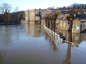 Bradford on Avon's rising river